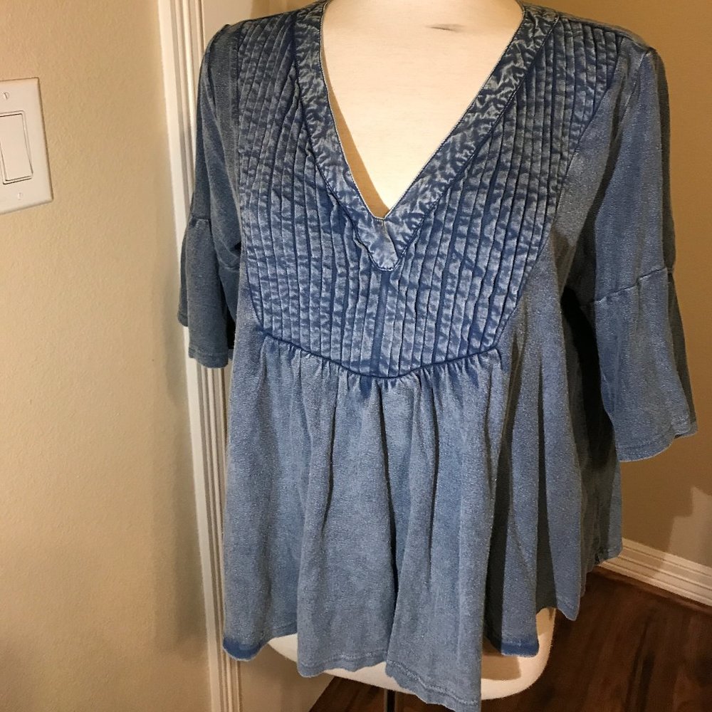 Akemi + Kin Blue Washed Top